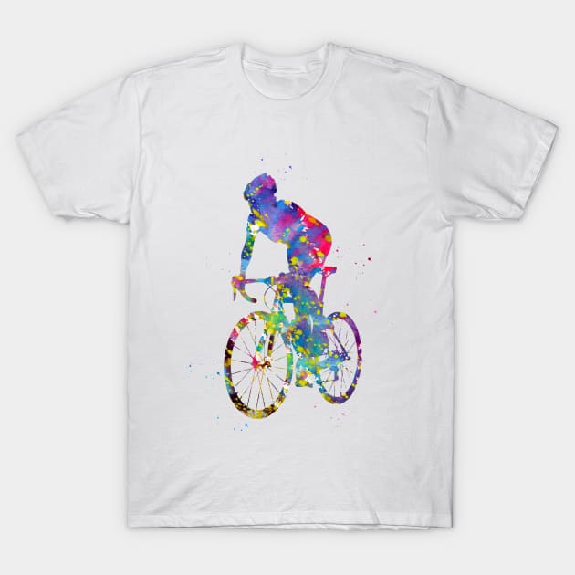 Cyclist sprinting T-Shirt by erzebeth